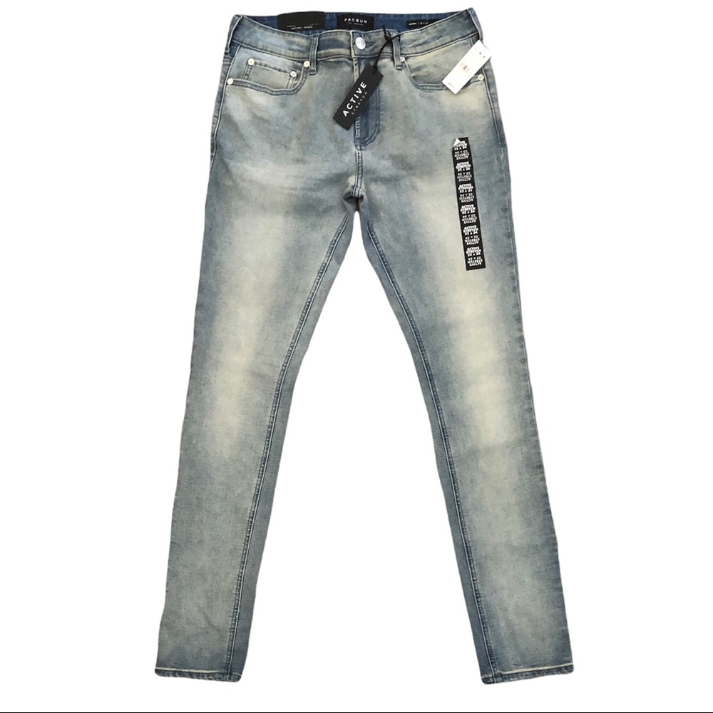 PacSun Men Stretch Skinny Indigo Blue Jeans, Size 32 X 34